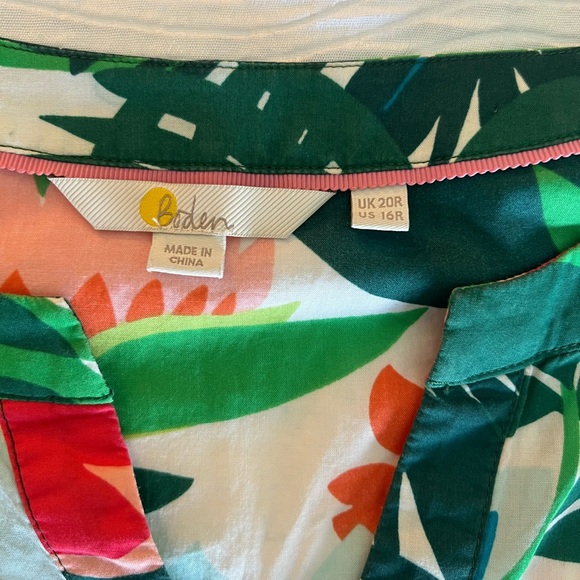 Boden tunic cover up top size 16R
Tropical Green Leaf Print - 100% cotton - Picture 3 of 5